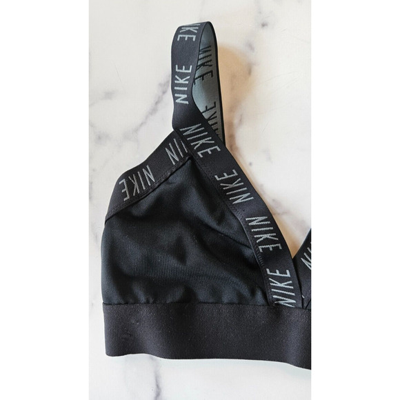 Nike Dri-Fit Women Indy Logo Strap Sports Bra XS Black Breathable Stretch Active - Picture 3 of 9